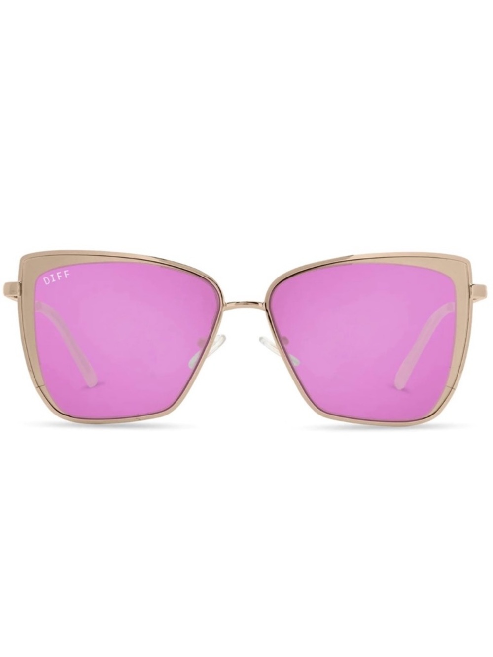 DIFF Grace Sunglasses Rose Gold Pink Iridescent Mirror Lenses Cateye NWT - Picture 10 of 10
